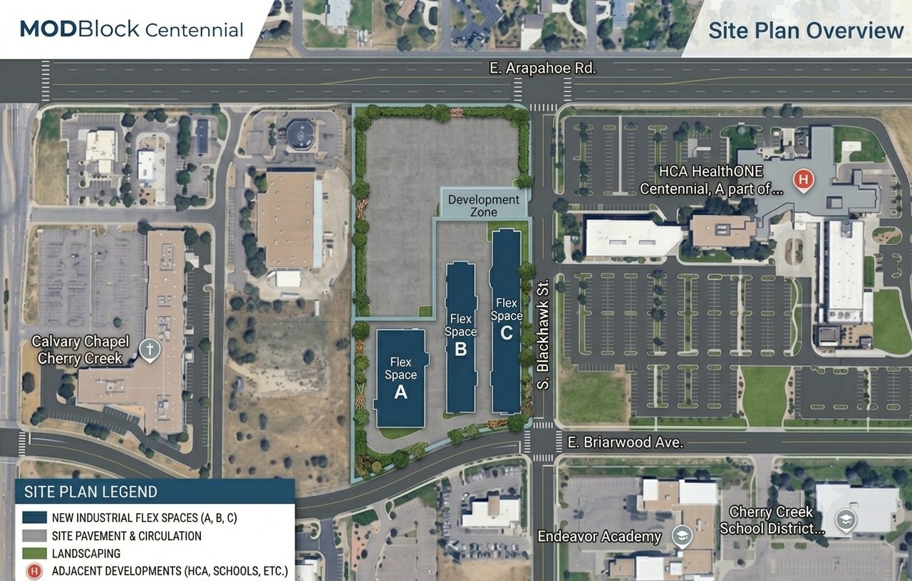 ModBlock Centennial site plan overview